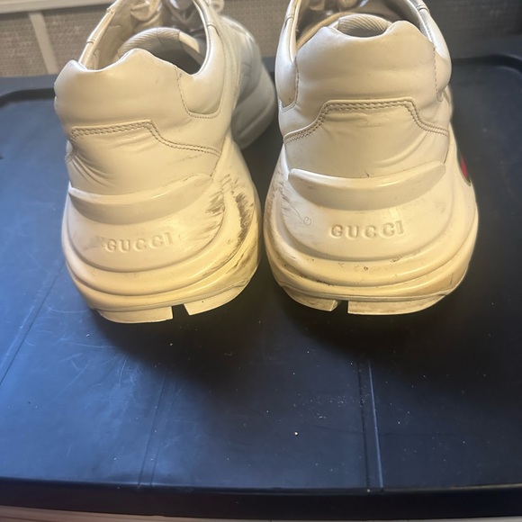 MEN'S RHYTON GUCCI LOGO LEATHER SNEAKERS - 🔥Size 8.5 US - Picture 5 of 9